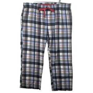 Vera Bradley Womens Pajama Pants Sz XL Blue Plaid Flannel Cozy Comfy Pull-On